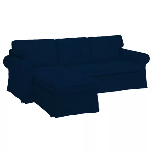 3 személyes Ektorp kanapéhuzat bal oldali fekvőfotellal - MV sötétkék
