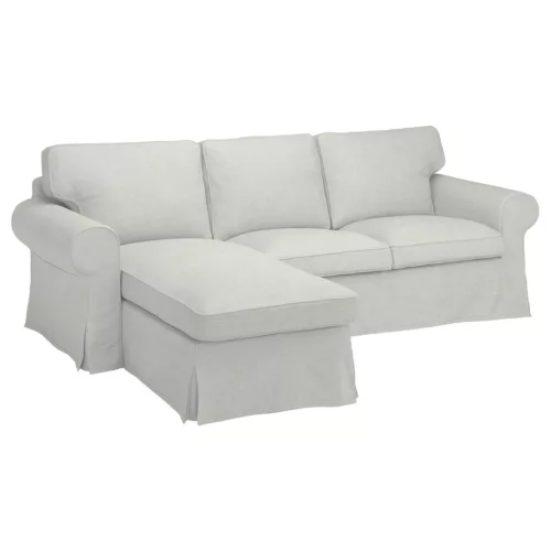 3 személyes Ektorp kanapéhuzat bal oldali fekvőfotellal - Hanna törtfehér