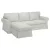 3 személyes Ektorp kanapéhuzat bal oldali fekvőfotellal - Hanna törtfehér