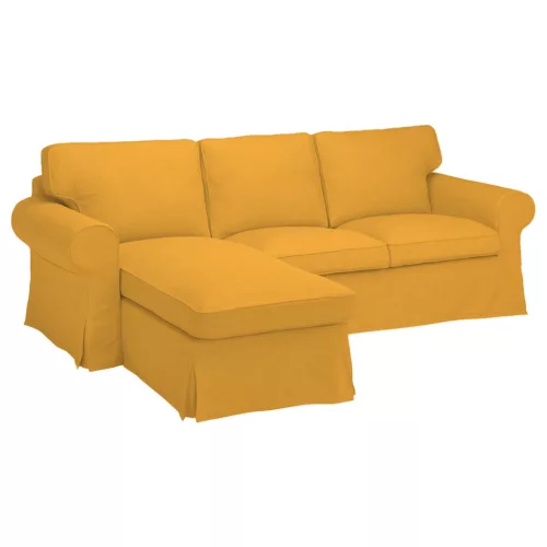 3 személyes Ektorp kanapéhuzat bal oldali fekvőfotellal - Hanna sárga