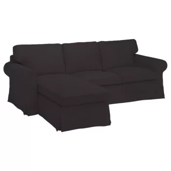   3 személyes Ektorp kanapéhuzat bal oldali fekvőfotellal - Hanna sötétszürke