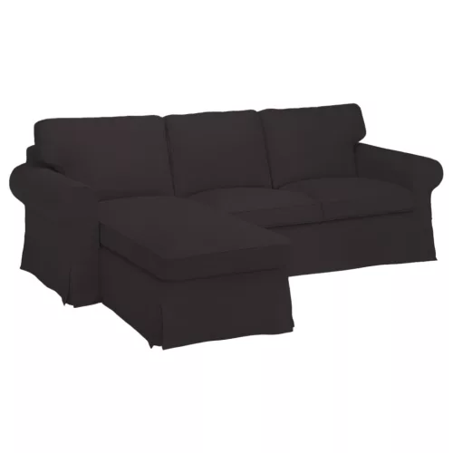 3 személyes Ektorp kanapéhuzat bal oldali fekvőfotellal - Hanna sötétszürke