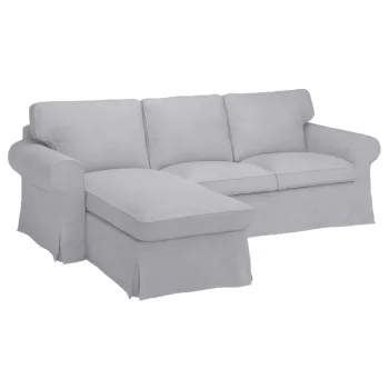   3 személyes Ektorp kanapéhuzat bal oldali fekvőfotellal - Hanna világosszürke
