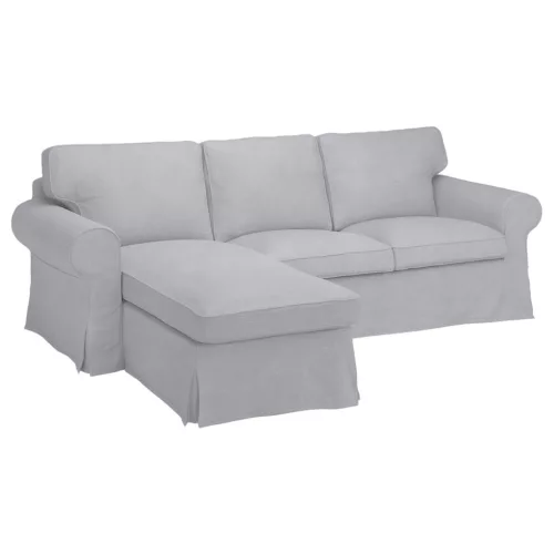 3 személyes Ektorp kanapéhuzat bal oldali fekvőfotellal - Hanna világosszürke