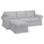 3 személyes Ektorp kanapéhuzat bal oldali fekvőfotellal - Hanna világosszürke