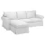 3 személyes Ektorp kanapéhuzat bal oldali fekvőfotellal - MV fehér