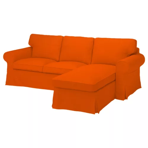 3 személyes Ektorp kanapéhuzat jobb oldali fekvőfotellal - MV narancs