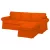 3 személyes Ektorp kanapéhuzat jobb oldali fekvőfotellal - MV narancs