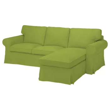   3 személyes Ektorp kanapéhuzat jobb oldali fekvőfotellal - Hanna zöld